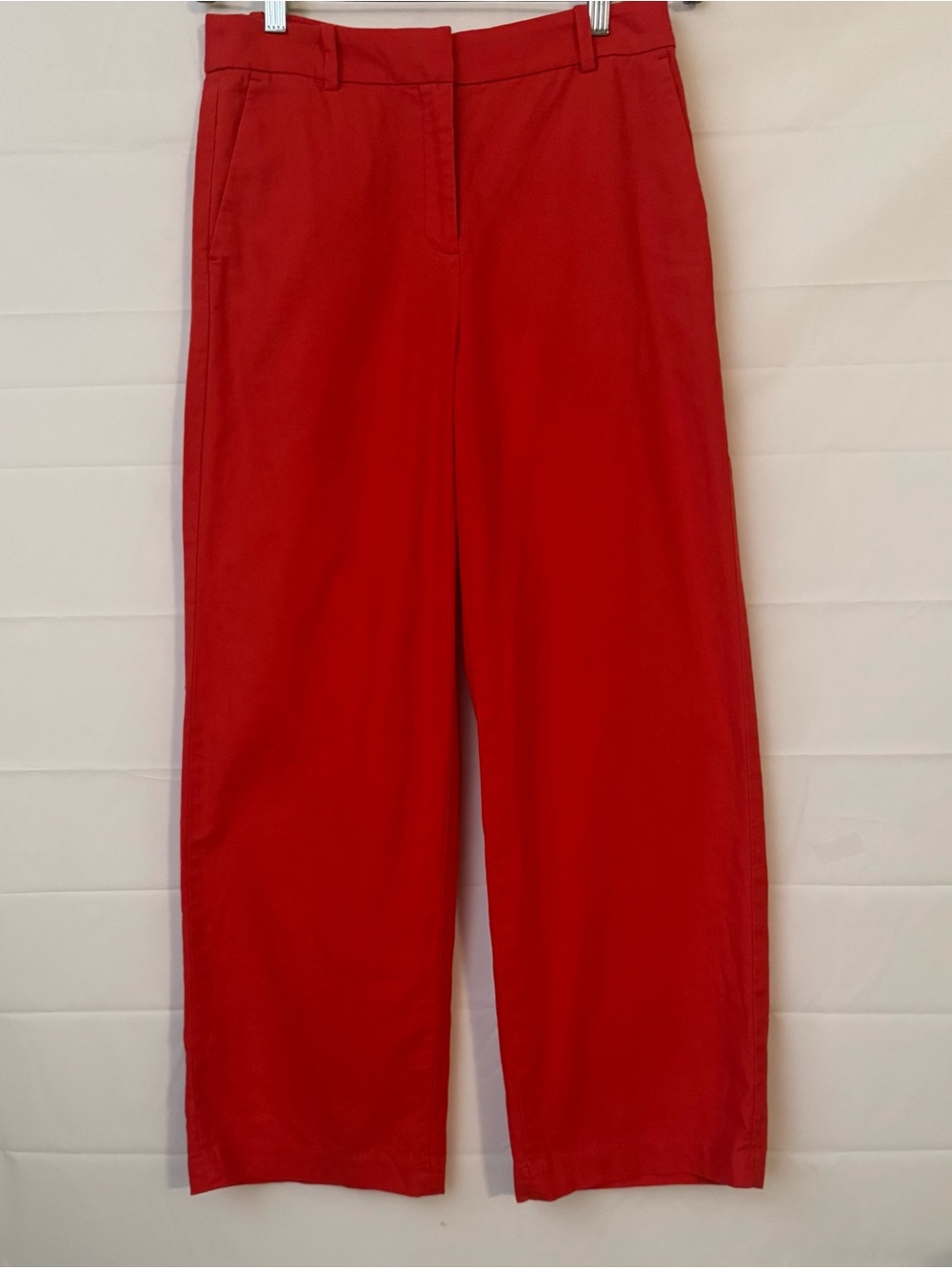 J. Crew Women’s Bright Red Wide Leg, Linen Cotton Pants. Sz 4, NWOT